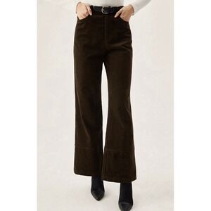 Commence Corduroy Wide Leg Pocket Pants Sz Large Brown 90's Retro 100% Cotton